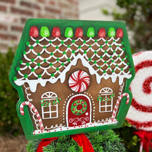 Load image into Gallery viewer, Mini Gingerbread House Garden Stake
