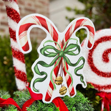 Load image into Gallery viewer, Mini Crossed Candy Canes Garden Stake
