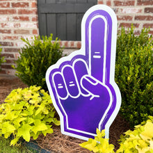 Load image into Gallery viewer, Customizable Purple Foam Finger Garden Stake
