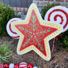 Load image into Gallery viewer, Red Star Christmas Cookie Garden Stake

