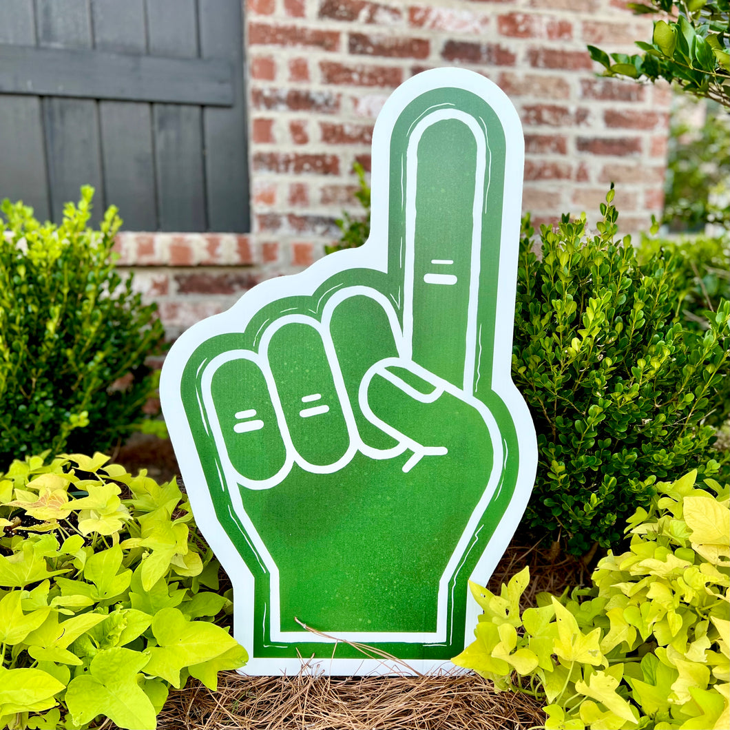 Customizable Green Foam Finger Garden Stake