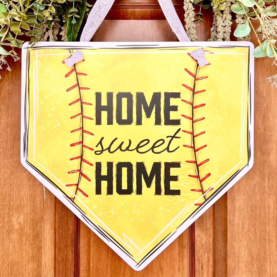 Softball Home Sweet Home Door Hanger