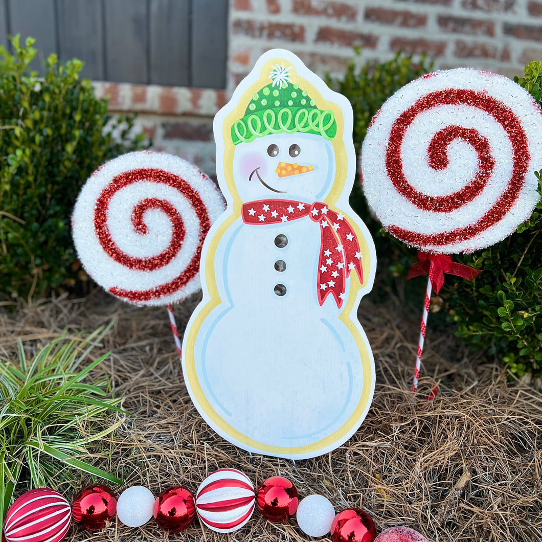 Snowman Christmas Cookie Garden Stake
