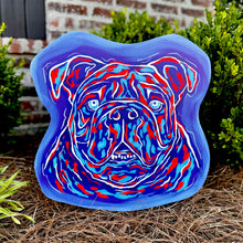 Load image into Gallery viewer, Red and Blue Bulldog Yard Art
