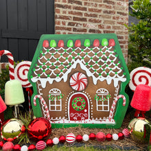 Load image into Gallery viewer, Large Gingerbread House Garden Stake
