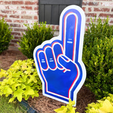 Load image into Gallery viewer, Customizable Blue and Red Foam Finger Garden Stake
