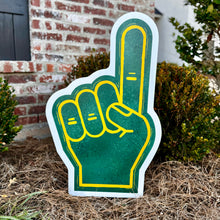 Load image into Gallery viewer, Customizable Green and Yellow Foam Finger Garden Stake
