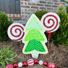 Load image into Gallery viewer, 3-Tier Green Tree Christmas Cookie Garden Stake
