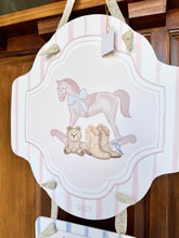 Load image into Gallery viewer, Baby Girl Rocking Horse Hospital Door Hanger
