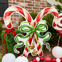 Load image into Gallery viewer, Large Crossed Candy Canes Garden Stake
