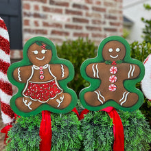 Load image into Gallery viewer, Mini Gingerbread Man Garden Stake
