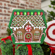 Load image into Gallery viewer, Mini Gingerbread House Garden Stake
