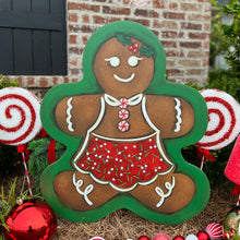 Load image into Gallery viewer, Large Gingerbread Woman Garden Stake
