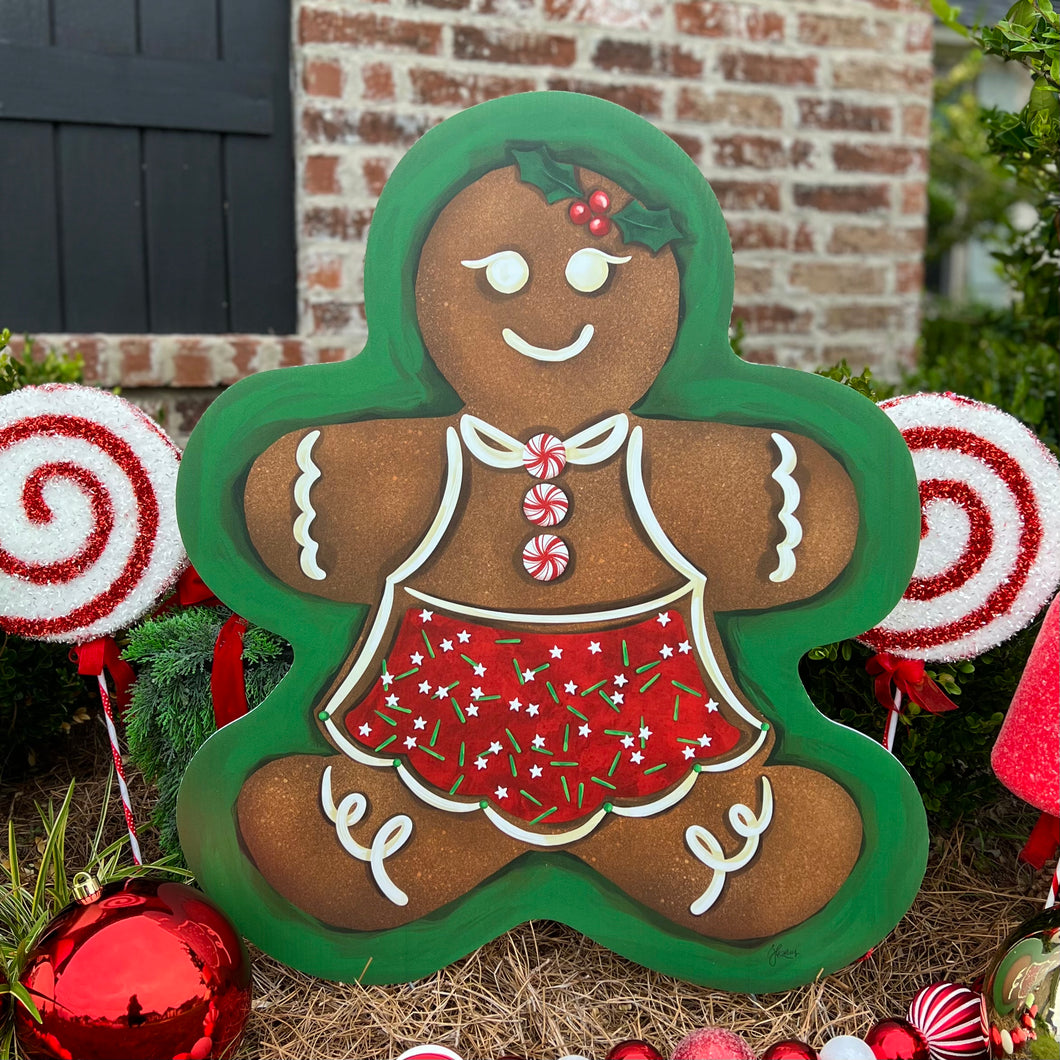 Large Gingerbread Woman Garden Stake