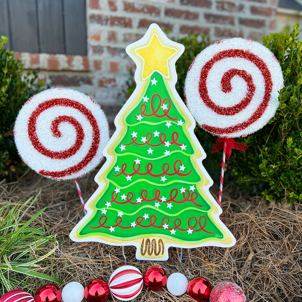 Traditional Tree Christmas Cookie Garden Stake