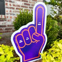 Load image into Gallery viewer, Customizable Purple and Orange Foam Finger Garden Stake
