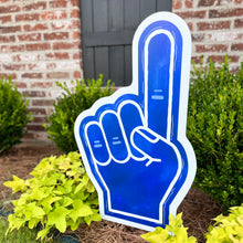 Load image into Gallery viewer, Customizable Blue Foam Finger Garden Stake
