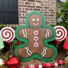 Load image into Gallery viewer, Large Gingerbread Man Garden Stake
