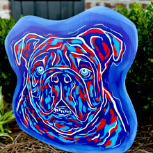 Load image into Gallery viewer, Red and Blue Bulldog Yard Art
