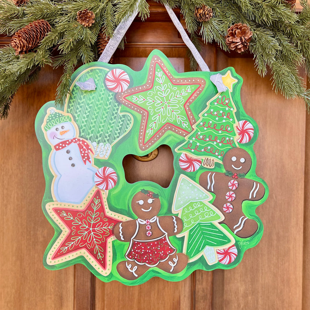 Christmas Cookie Wreath Door Hanger