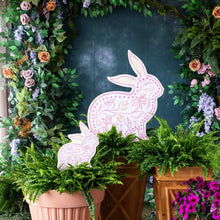 Load image into Gallery viewer, Mini Pink Chinoiserie Bunny Yard Art
