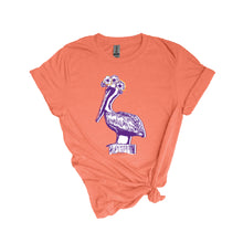 Load image into Gallery viewer, Purple and Orange Pelican with Magnolia Halo Tee
