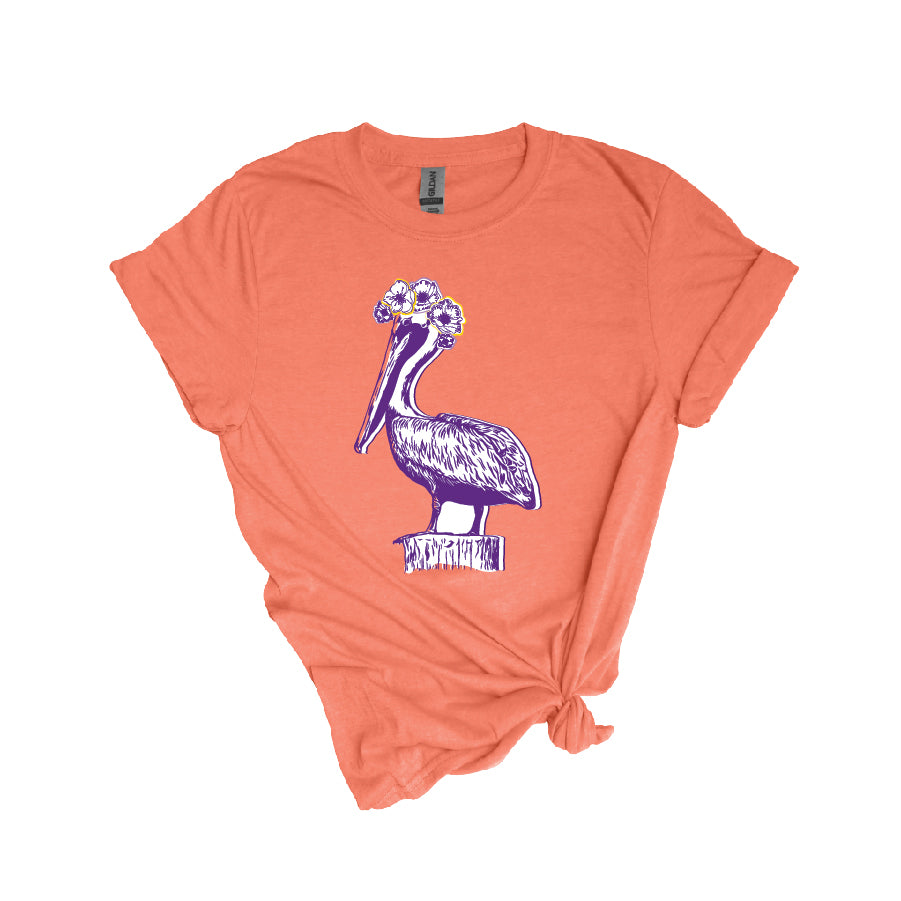 Purple and Orange Pelican with Magnolia Halo Tee