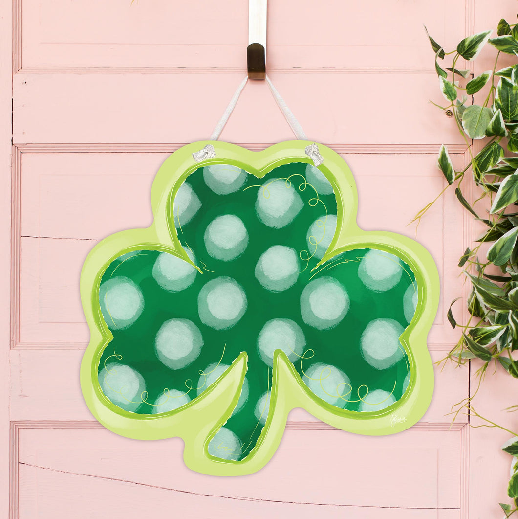 Polka Dot Shamrock Door Hanger