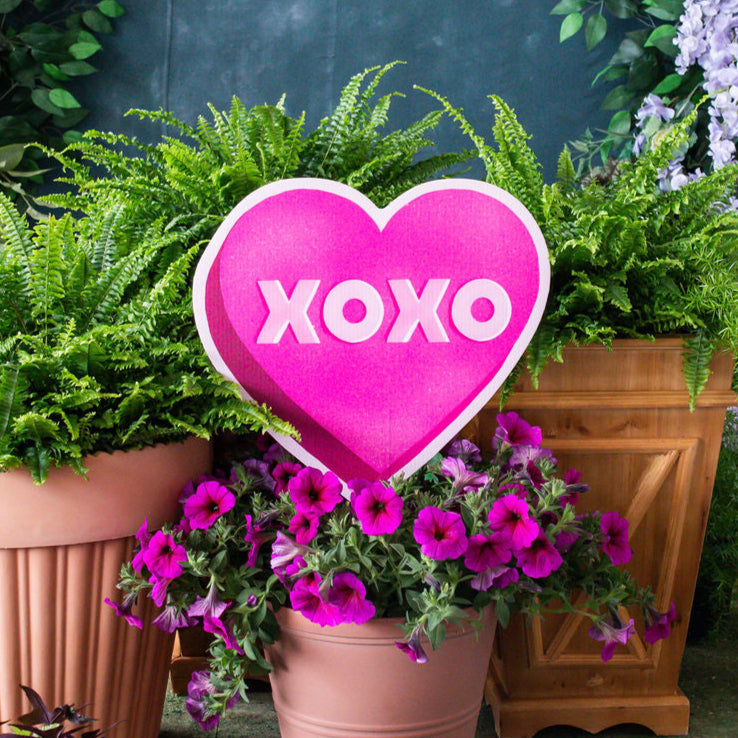 Large XOXO Heart Garden Stake