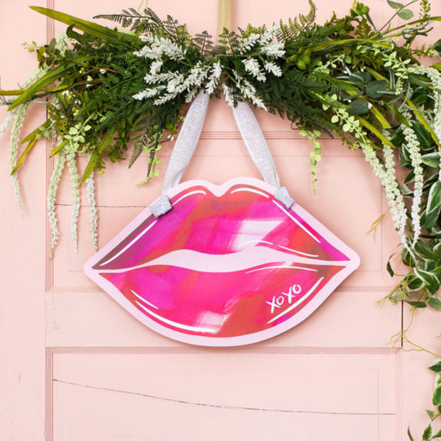 Watercolor Lips Door Hanger