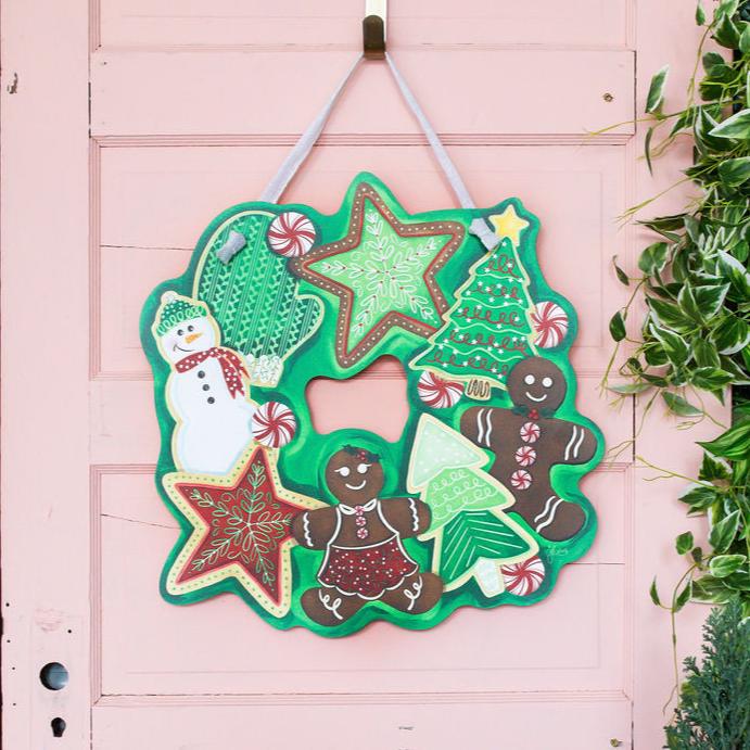 Christmas Cookie Wreath Door Hanger