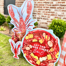 Load image into Gallery viewer, Red Chinoiserie Crawfish Garden Stake
