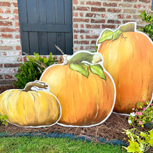 Load image into Gallery viewer, Large Tall Thin Pumpkin Garden Stake
