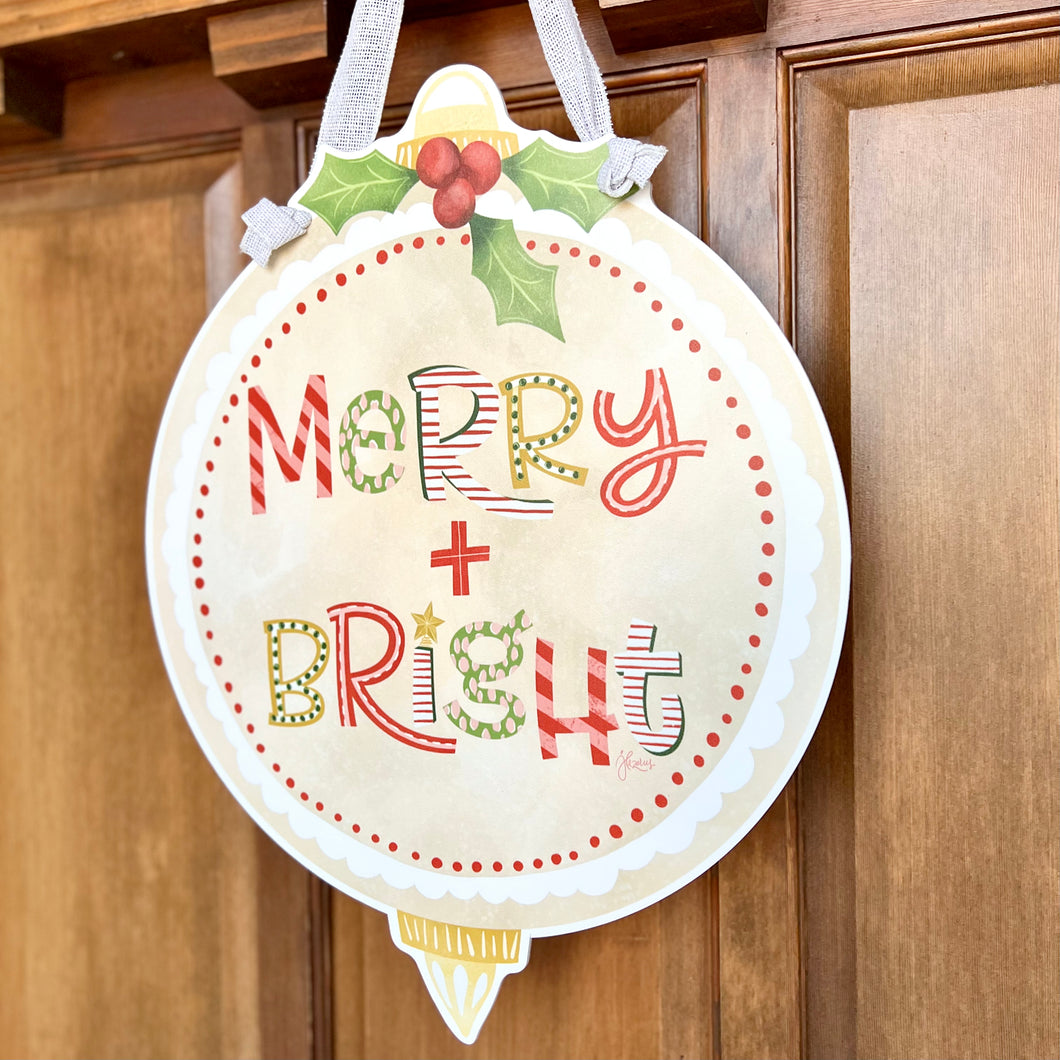 Merry and Bright Door Hanger