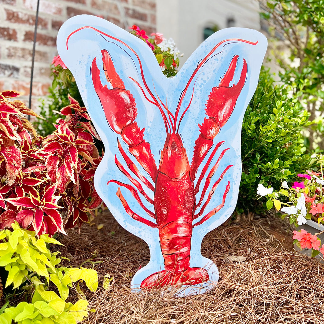 Painted Crawfish Garden Stake