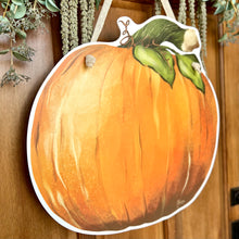 Load image into Gallery viewer, Customizable Watercolor Pumpkin Door Hanger

