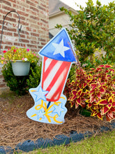 Load image into Gallery viewer, Small Rocket Firecracker Garden Stake
