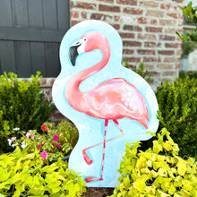 Load image into Gallery viewer, Splashing Left-Facing Flamingo Garden Stake
