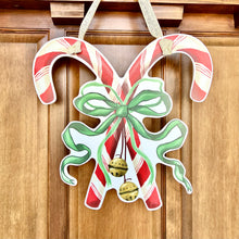 Load image into Gallery viewer, Crossed Candy Canes Door Hanger
