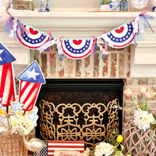 Load image into Gallery viewer, Patriotic Bunting Mantle Garland
