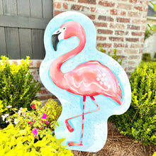 Load image into Gallery viewer, Splashing Left-Facing Flamingo Garden Stake
