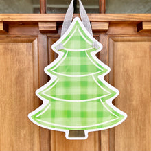 Load image into Gallery viewer, Gingham Christmas Tree Door Hanger

