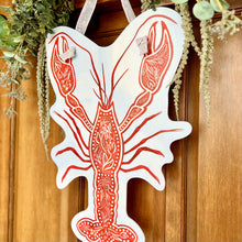 Load image into Gallery viewer, Red Chinoiserie Crawfish Door Hanger
