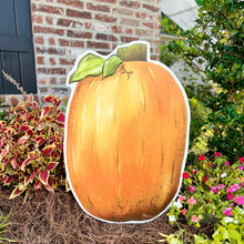 Load image into Gallery viewer, Large Tall Thin Pumpkin Garden Stake

