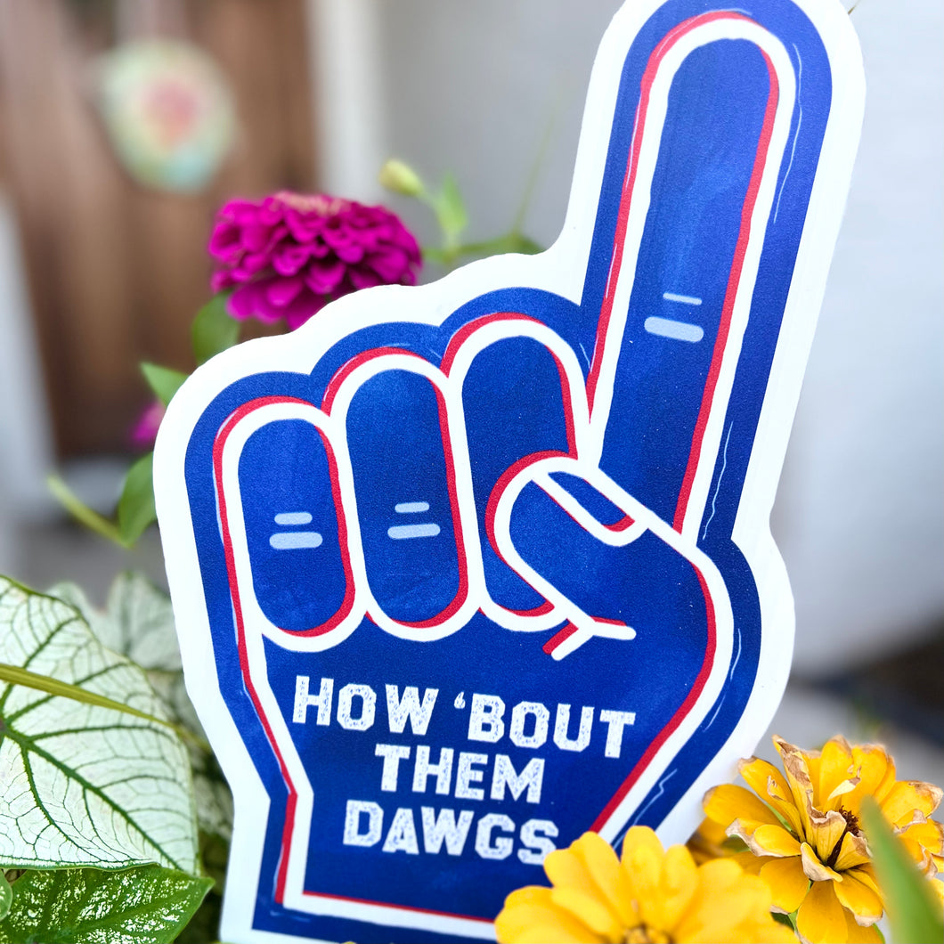 Mini How ‘Bout Them Dawgs Foam Finger Garden Stake