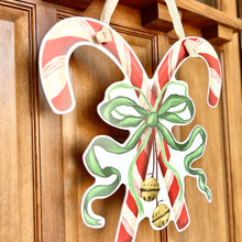 Load image into Gallery viewer, Crossed Candy Canes Door Hanger

