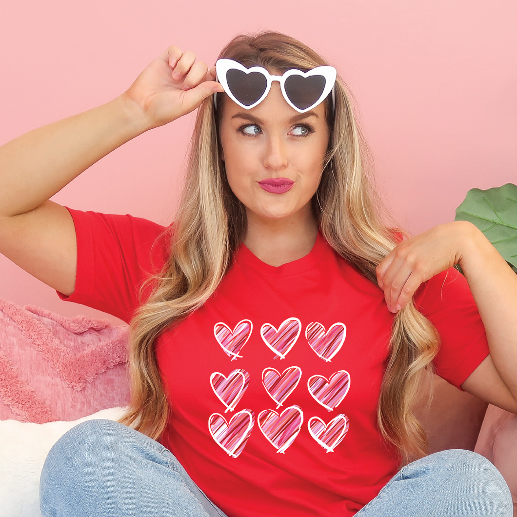 Short Sleeve Hearts, Hearts, Hearts Valentine's Day T-Shirt