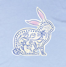 Load image into Gallery viewer, Chinoiserie Bunny T-Shirt in Heather Blue
