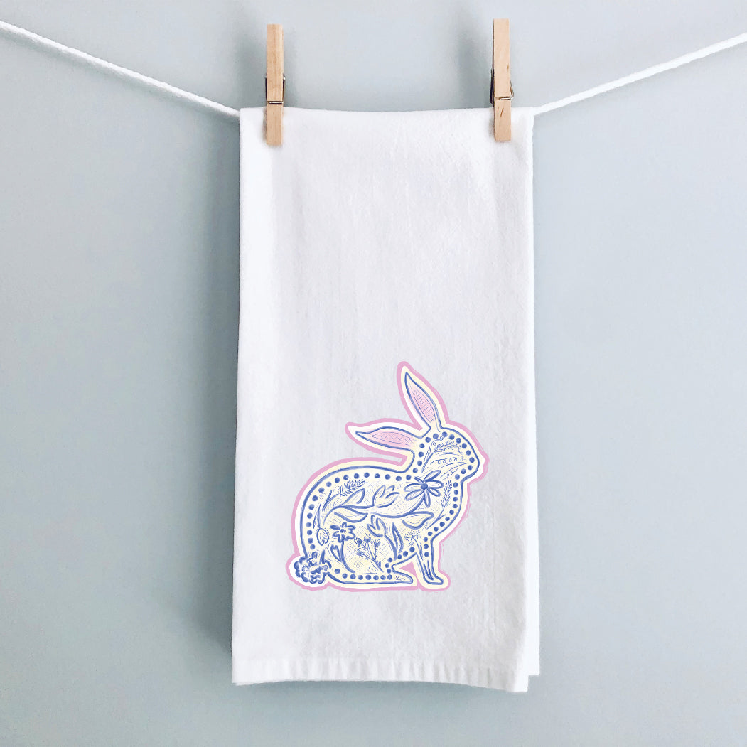 Chinoiserie Bunny Tea Towel
