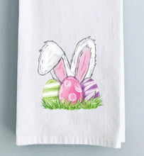 Load image into Gallery viewer, Bunny Ears with Eggs Tea Towel
